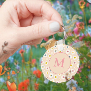 Porte-clés Monogramme coloré Souriant Faisée personnalisée