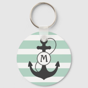Porte-clés Monogramme d'Ancre marine vert clair