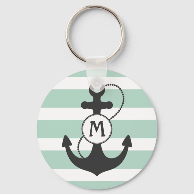 Porte-clés Monogramme d'Ancre marine vert clair (Recto)