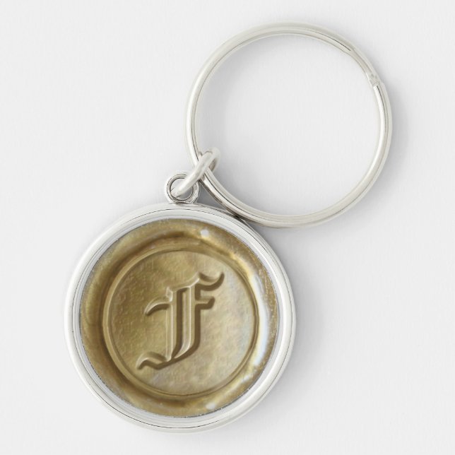 Porte-clés Monogramme de cire - Or - Vieux anglais F - (Devant)