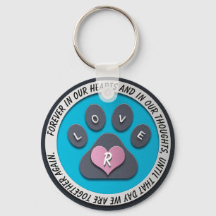 Porte-clés Monogramme de coeur personnalisé Pet Memorial