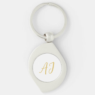 Porte-clés Monogramme de couleur or professionnel classique i