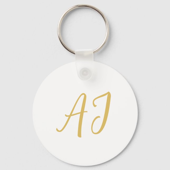 Porte-clés Monogramme de couleur or professionnel classique i (Recto)