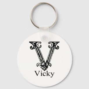 Porte-clés Monogramme de fantaisie : Vicky