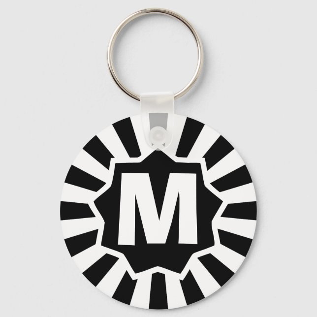 Porte-clés Monogramme de la chaîne de Wham Noir (Recto)