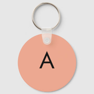 Porte-clés Monogramme de lettre personnalisé pêche 