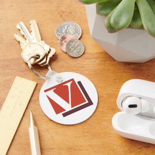 Porte-clés Monogramme de lettre V minimaliste gras