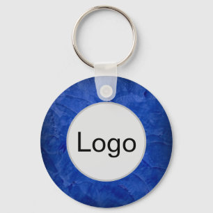 Porte-clés Monogramme de logo en plâtre vénitien bleu dramati