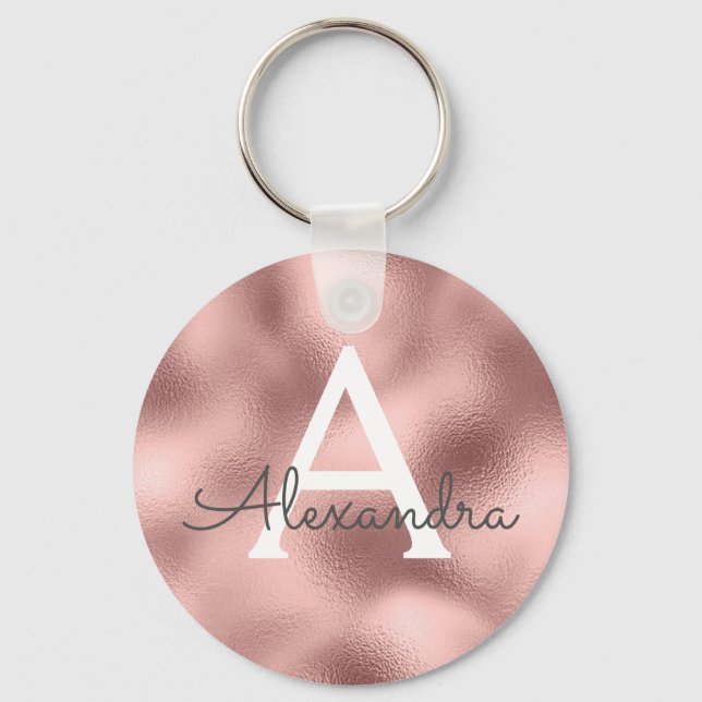 Porte-clés Monogramme de papier d'aluminium et de paillettes  (Recto)