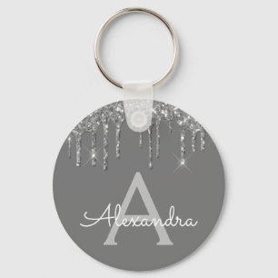 Porte-clés Monogramme de Parties scintillant étincelante gris