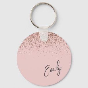 Porte-clés Monogramme de Parties scintillant rose pâle Rose