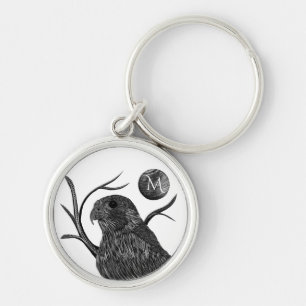Porte-clés Monogramme de Pleine lune de faucon
