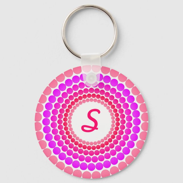 Porte-clés Monogramme de points roses (Recto)