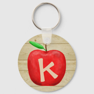 Porte-clés Monogramme de pomme rouge