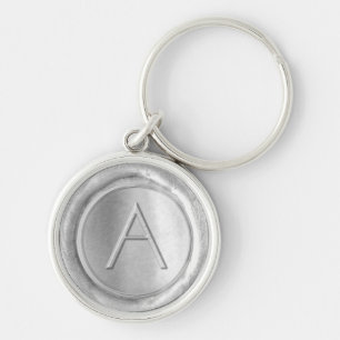 Porte-clés Monogramme de sceau de cire - Argent - ModernSlim
