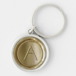 Porte-clés Monogramme de sceau de cire - Or - ModernSlim A -