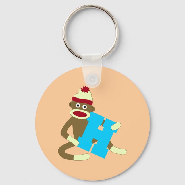 Porte-clés Monogramme de singe de choq Garçon H (Recto)
