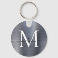 Monogramme de style féminin en métal brossé gris a