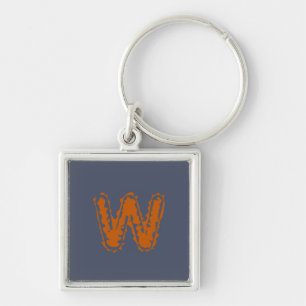 Porte-clés Monogramme déplaisant avec collision orange sur bl