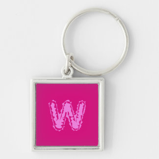 Porte-clés Monogramme déplaisant rose sur rose