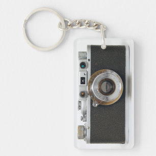 Porte-clés monogramme DsAK appareil photo vintage