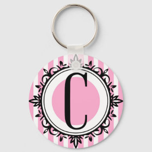 Porte-clés Monogramme du rose "C"
