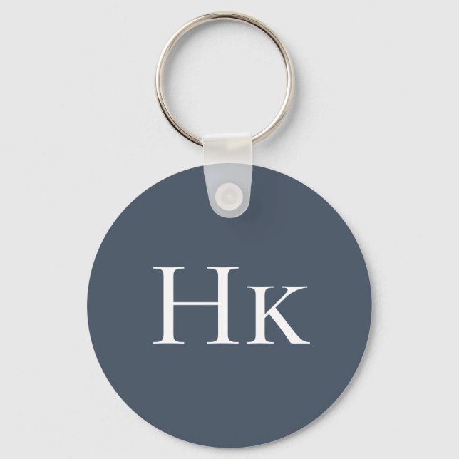 Porte-clés Monogramme Elegant Classic Navy Monogramme Initial (Recto)