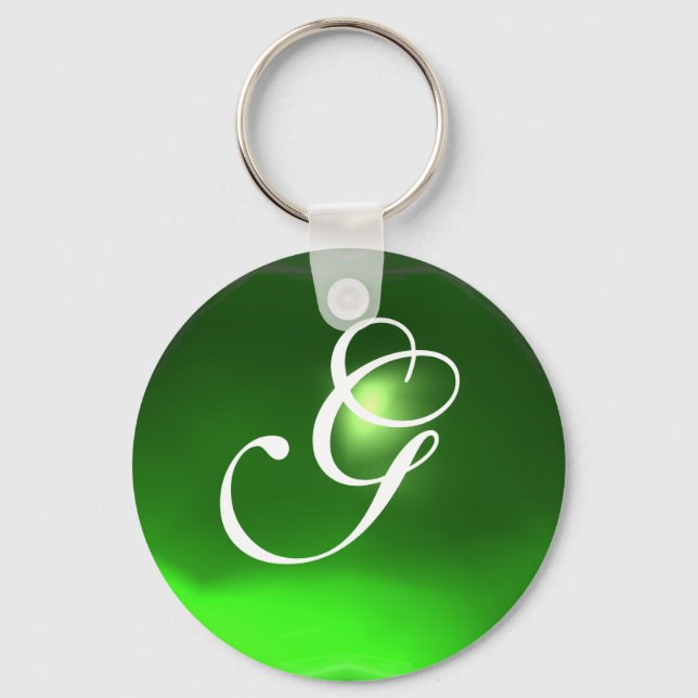 Porte-clés MONOGRAMME ÉMERAUDE, vert (Recto)
