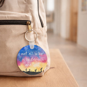 Porte-clés Monogramme Envie de Voyager Aquarelle Nature