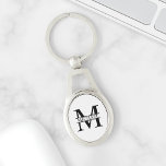 Porte-clés Monogramme et nom personnalisés<br><div class="desc">Monogramme personnalisé et cadeaux de nom avec monogramme personnalisé et nom dans le style de police serif classique. Parfait comme cadeaux de fête des pères pour papa,  cadeaux pour grand-père,  mari,  marié,  meilleur homme,  groomsmen et plus.</div>