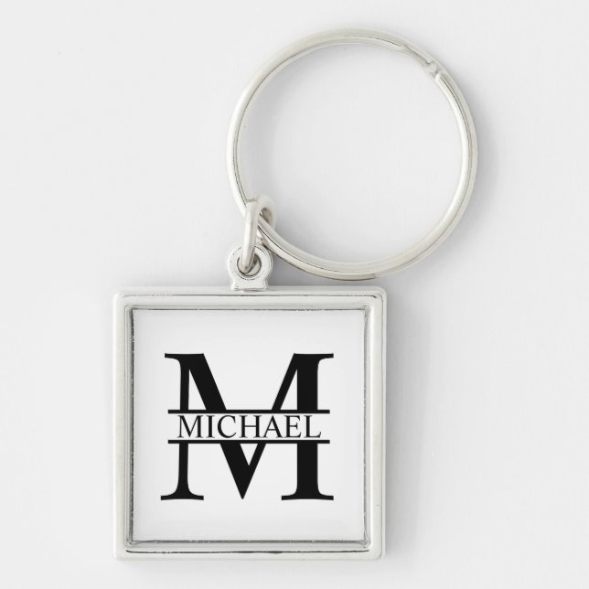 Porte-clés Monogramme et nom personnalisés (Devant)