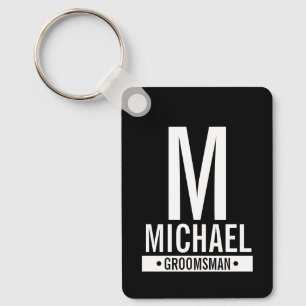 Porte-clés Monogramme et nom personnalisés du garçon d'honneu