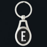 Porte-clés Monogramme et nom personnalisés gras modernes<br><div class="desc">Conception de monogramme moderne avec lettre de monogramme personnalisée "E" et nom dans un style de police sans empattement gras moderne.

Cadeau parfait pour lui,  cadeau de fête des pères,  cadeau de garçon d'honneur et plus encore.</div>
