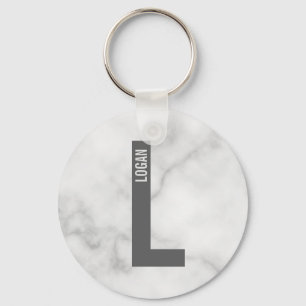 Porte-clés Monogramme et nom personnalisés gras modernes