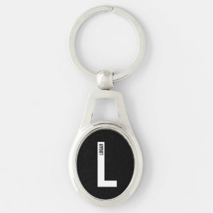 Porte-clés Monogramme et nom personnalisés gras modernes