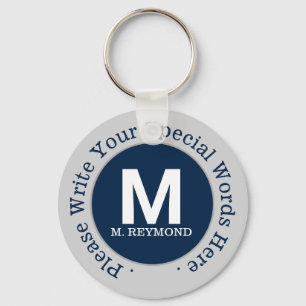 Porte-clés monogramme et texte personnalisé sur belle promo b