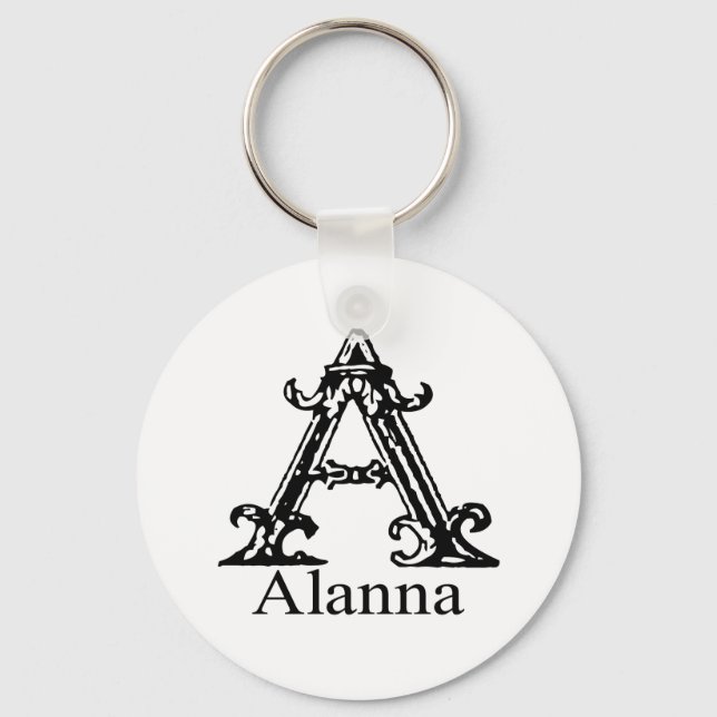 Porte-clés Monogramme fantaisie : Alanna (Recto)