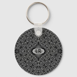 Porte-clés monogramme floral kaléidoscope