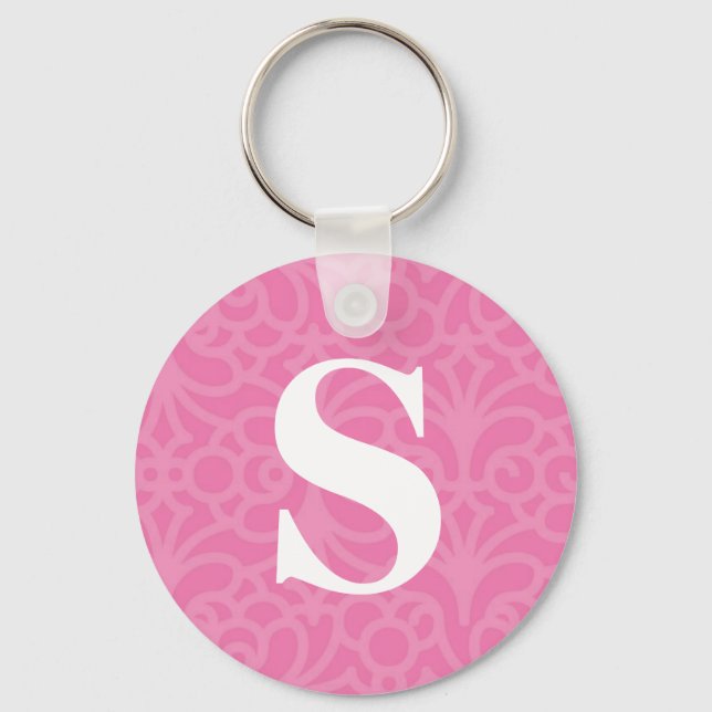 Porte-clés Monogramme floral orné - Lettre S (Recto)