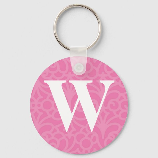 Porte-clés Monogramme floral orné - Lettre W (Recto)