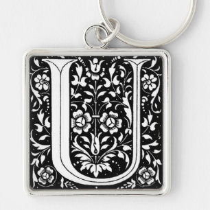 Porte-clés Monogramme floral vintage "U" - Porte - clé