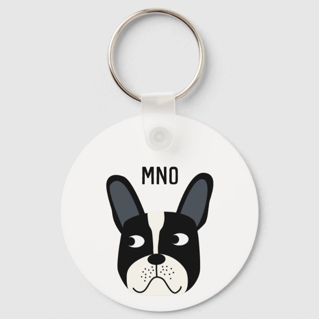 Porte-clés Monogramme français de Bulldog (Recto)