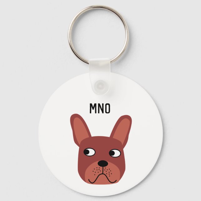 Porte-clés Monogramme français de Bulldog (Recto)
