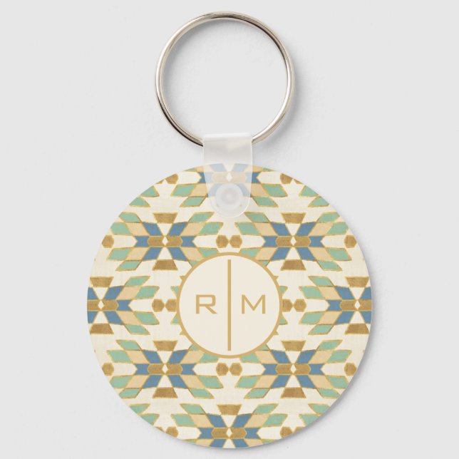 Porte-clés Monogramme | Geo Step extérieur | Motif tribal (Recto)