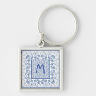 Porte-clés Monogramme Indigo Porte - clé Floral Floral