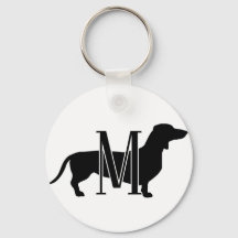 Monogramme Initial J'Aime Les Dachshunds Silhouett