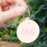 Porte-clés Monogramme initial moderne simple<br><div class="desc">Porte - clé Monogramme initial simple et moderne. Créez votre propre porte - clé personnalisé avec un nom initial personnalisé.</div>