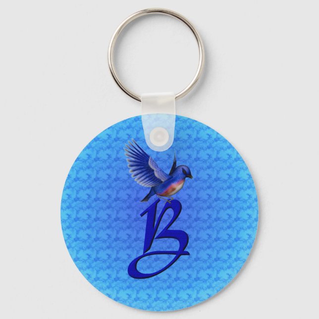 Porte-clés Monogramme initiale B Bluebird (Recto)