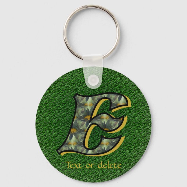 Porte-clés Monogramme Initiale E Art Personnalisé de Margueri (Recto)