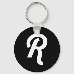 Porte-clés Monogramme initiale lettre R minimaliste vintage